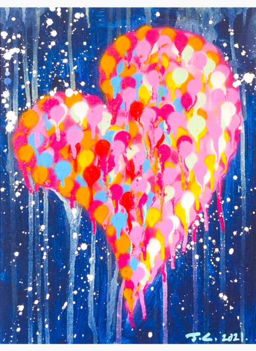 effervescent heart -  james cochran - peinture aérosol - street art