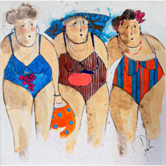 les tantines - cecile colombo - peinture contemporaine - baigneuses