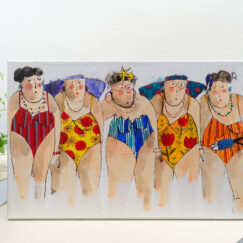 la bande des cinq - bathers -  - cécile colombo - peinture - vue situation