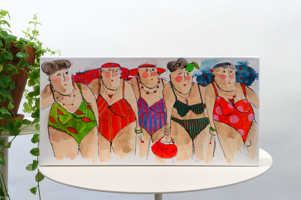 Les jolies baigneuses bathers - cécile colombo - peinture - vue situation