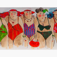 Les jolies baigneuses bathers - cécile colombo - peinture contemporaine