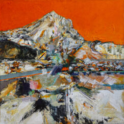 sainte-victoire ciel orange - clotilde philipon - peinture contemporaine