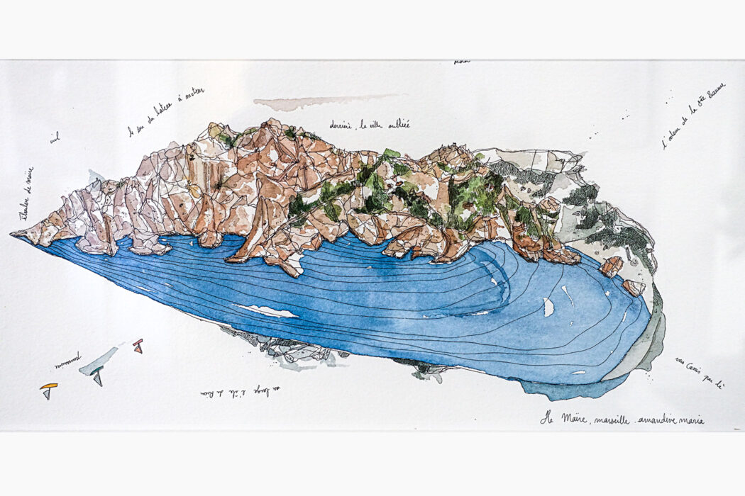 Ile Maïre - amandine maria - dessin encre aquarelle