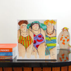 Claudette Thérèse Raymonde bathers - cécile colombo - peinture contemporaine - en situation