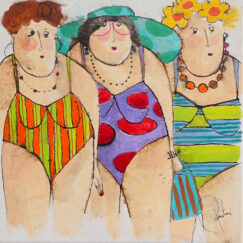 Claudette Thérèse Raymonde bathers - cécile colombo - peinture contemporaine