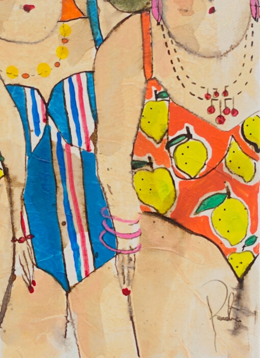 Colette Maria Zoé bathers - cécile colombo - peinture - zoom