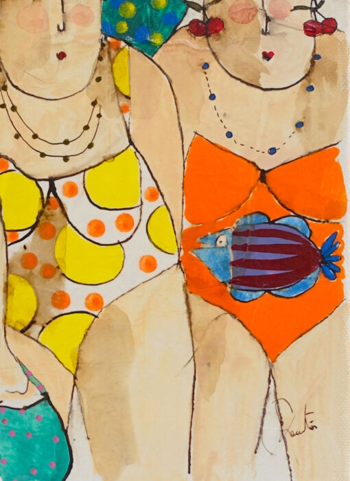 Marguerite lisette Lulu bathers - cécile colombo - peinture - zoom