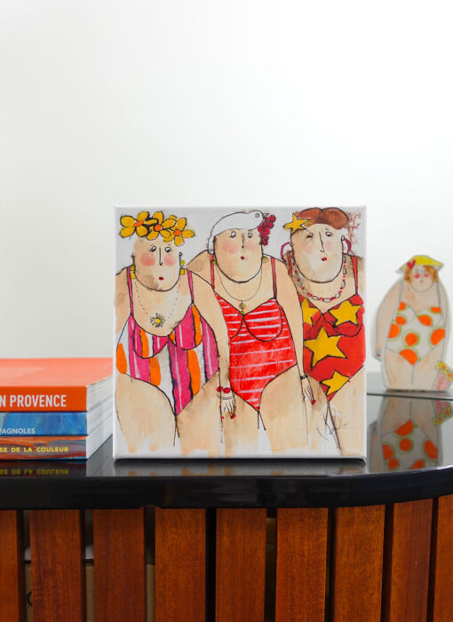 Suzette Annie Nine bathers - cécile colombo - peinture contemporaine - en situation