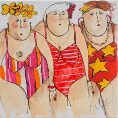 Suzette Annie Nine bathers - cécile colombo - peinture contemporaine