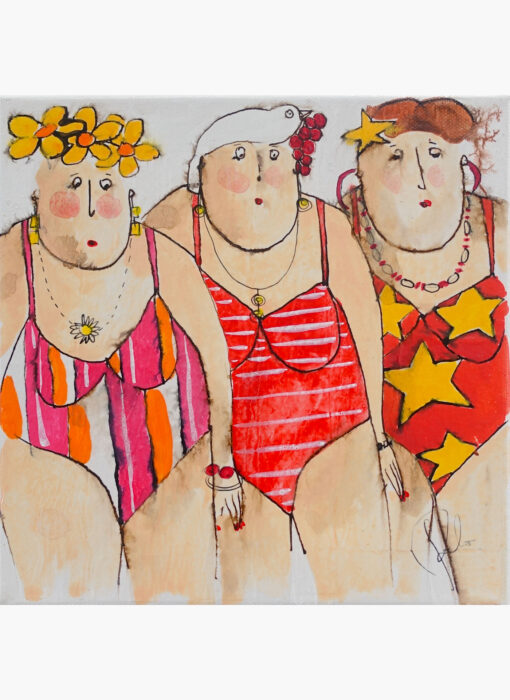 Suzette Annie Nine bathers - cécile colombo - peinture contemporaine