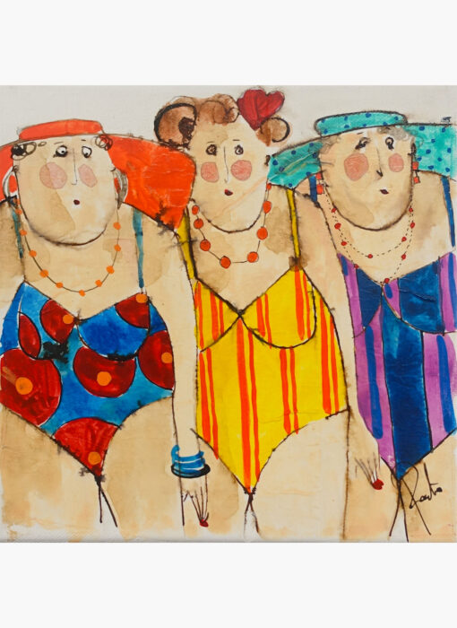 Suzie Paulette Raymonde bathers - cécile colombo - peinture contemporaine