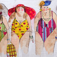 Une belle brochette 2 bathers - cécile colombo - peinture - zoom