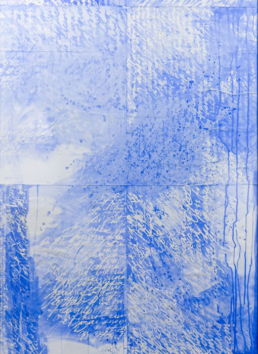 Grand Bleu 11 - large blue - M.Cohen - peinture papier - détouré