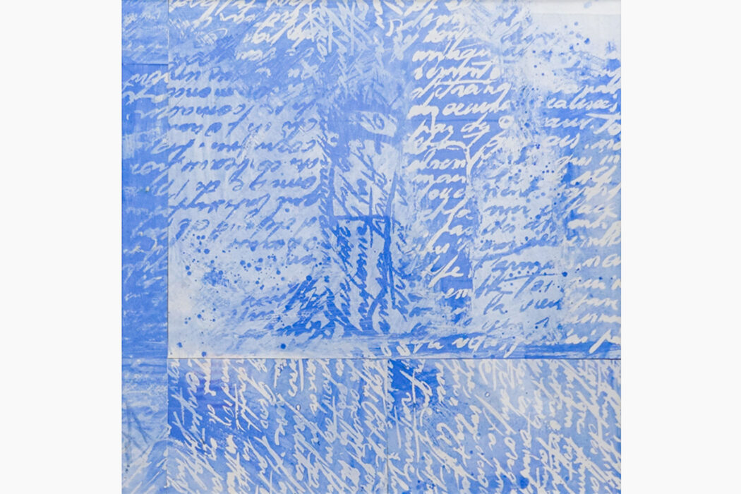 Grand Bleu 12 - large blue - M.Cohen - peinture papier - détouré