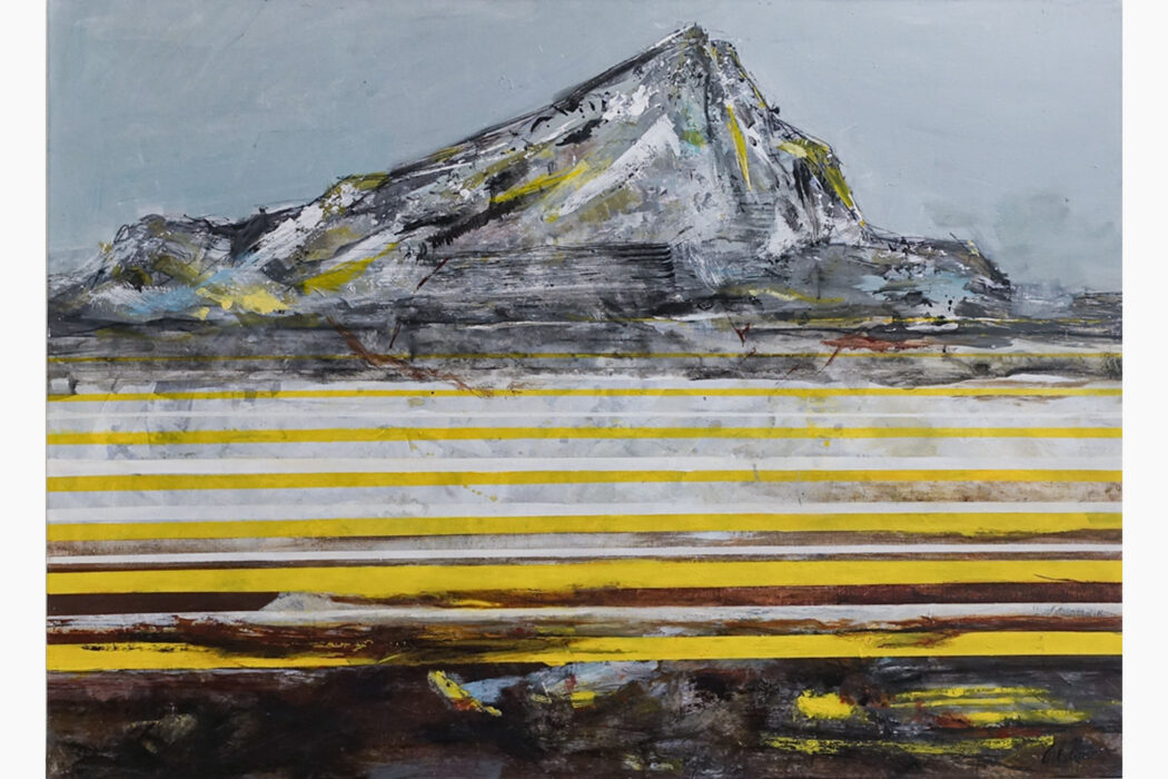 Sainte-Victoire with yellow lines - Sainte-Victoire aux lignes jaunes  - clotilde philipon - peinture contemporaine - détouré