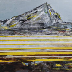 Sainte-Victoire with yellow lines - Sainte-Victoire aux lignes jaunes - clotilde philipon - peinture contemporaine - détouré