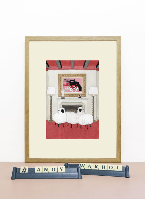 Andy Warhol & les moutons de Lalanne - damien nicolas roux - dessin - Mise en situation