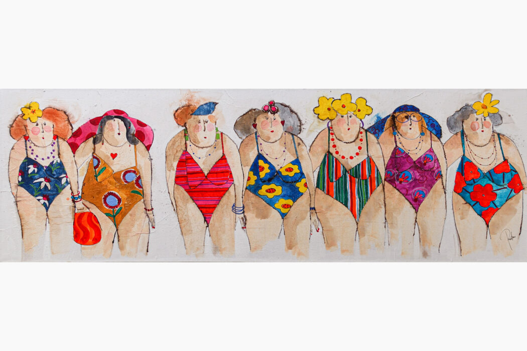 Une Belle Brochette 3 - A nice bunch 3 - bathers - cécile colombo - peinture - détouré