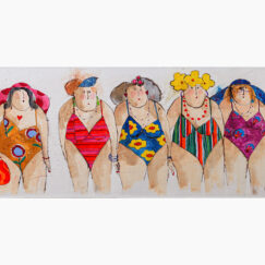 Une Belle Brochette 3 - A nice bunch 3 - bathers - cécile colombo - peinture - détouré