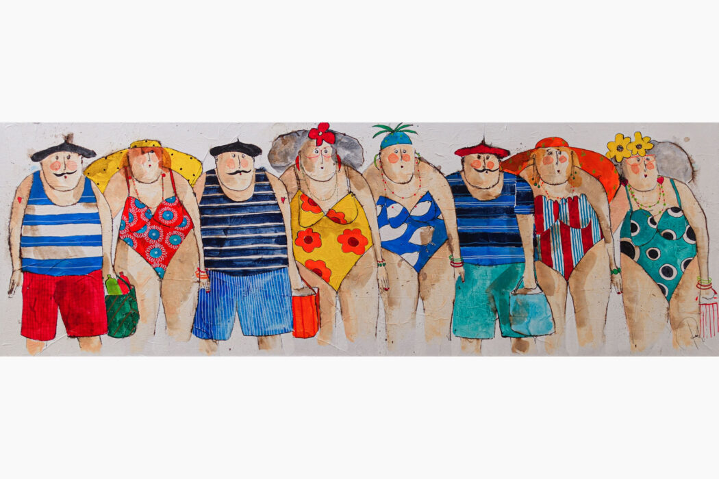 Une Belle Brochette 4 - A nice bunch 4 - bathers - cécile colombo - peinture - détouré