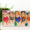 Sur une plage - On a beach- Bathers - cécile colombo - peinture - mise en situation