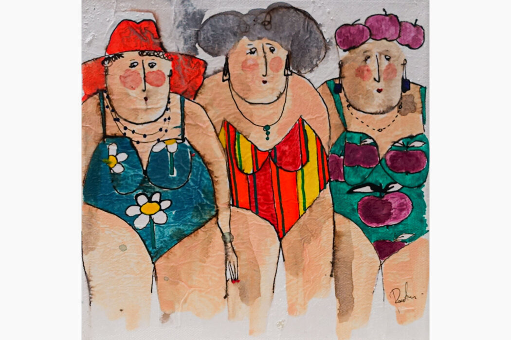 Lila Dominique Charlotte - Bathers - cécile colombo - peinture - détouré